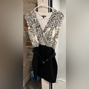 Express belted, body-con dress